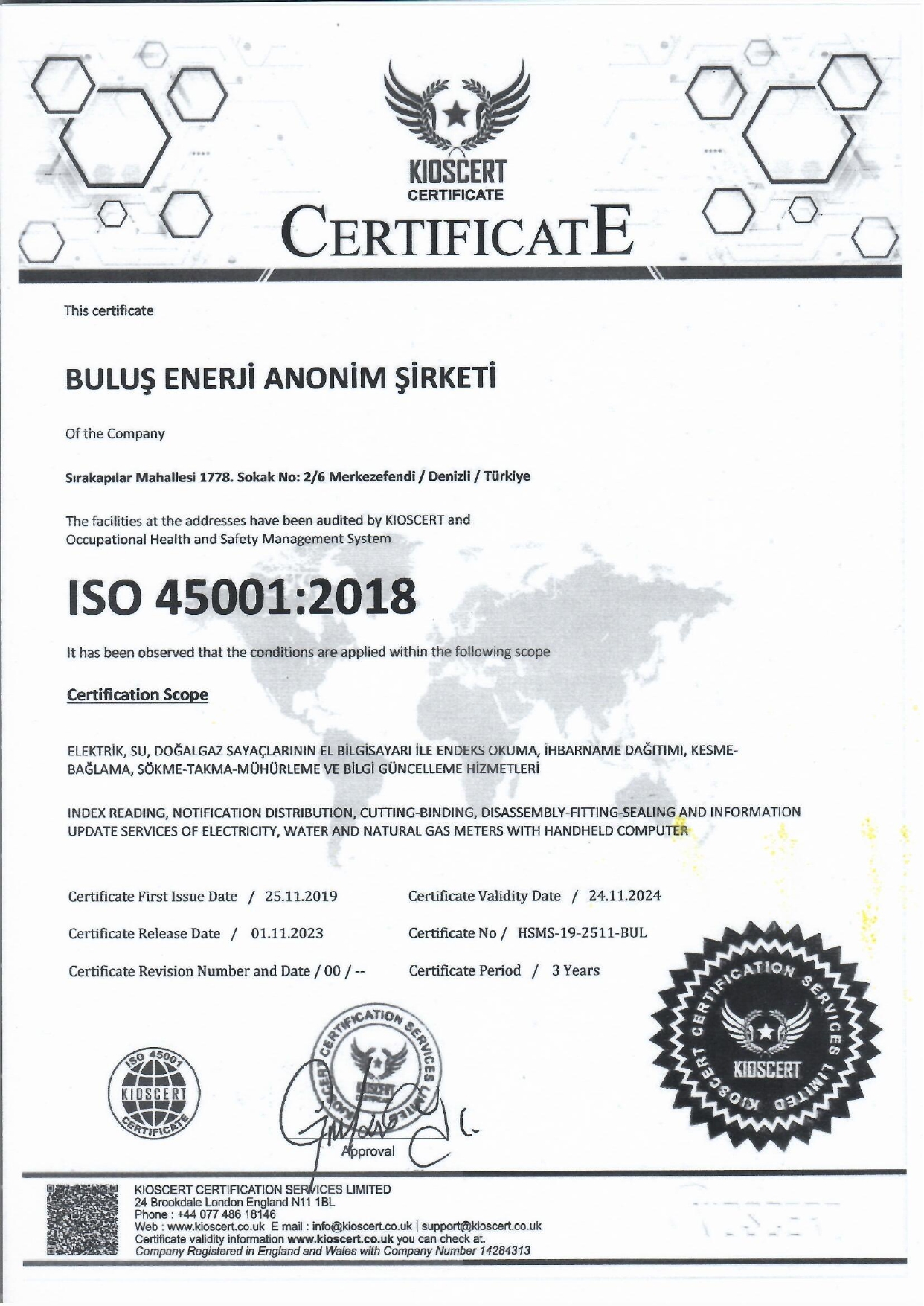 ISO 45001:2018 SERTİFİKA