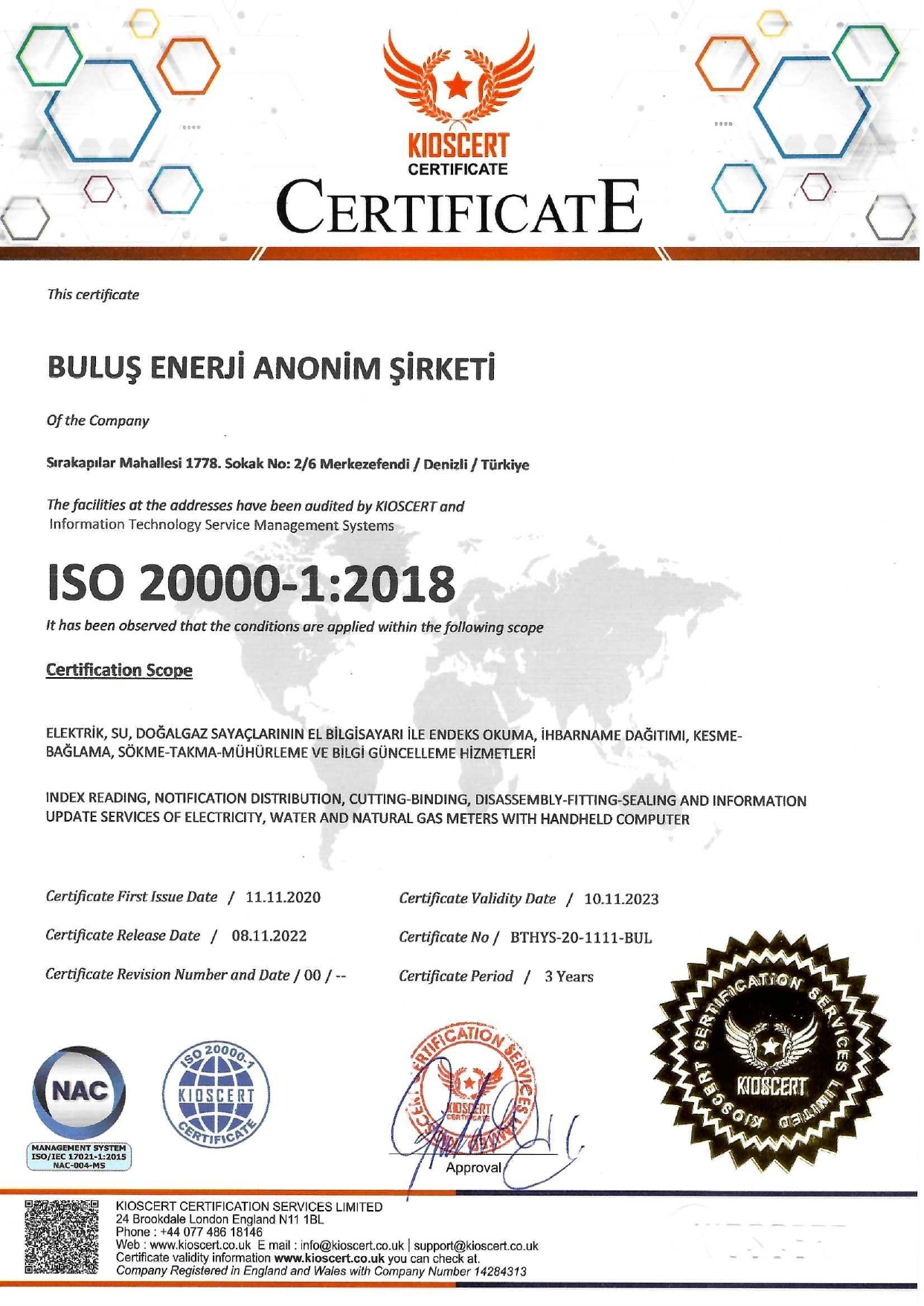 ISO 20000-1:2018 Sertifika
