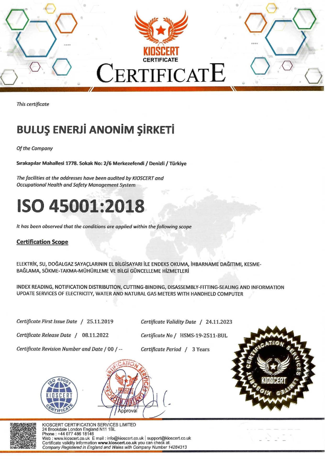 ISO 45001:2018 SERTİFİKA